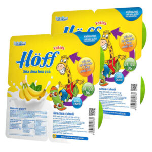 Combo 2 Sữa chua hoa quả Hoff - Chuối (Lốc 4 hủ)
